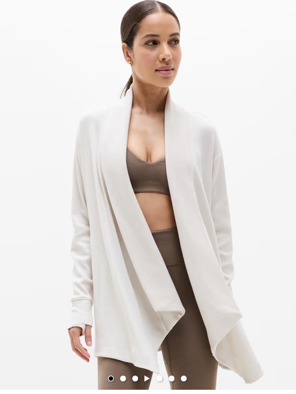 Athleta Pranayama Draped Open-Front Cardigan